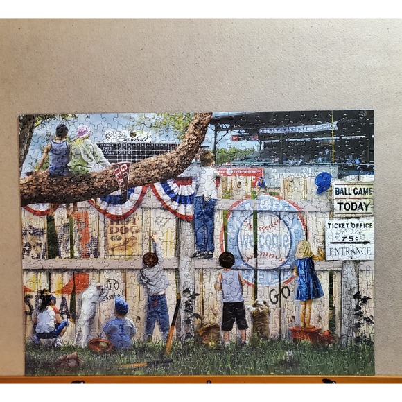 White Mountain In The Cheap Seats 500 Piece Baseball Puzzle Ed Wargo 1396A USA - Picture 7 of 8